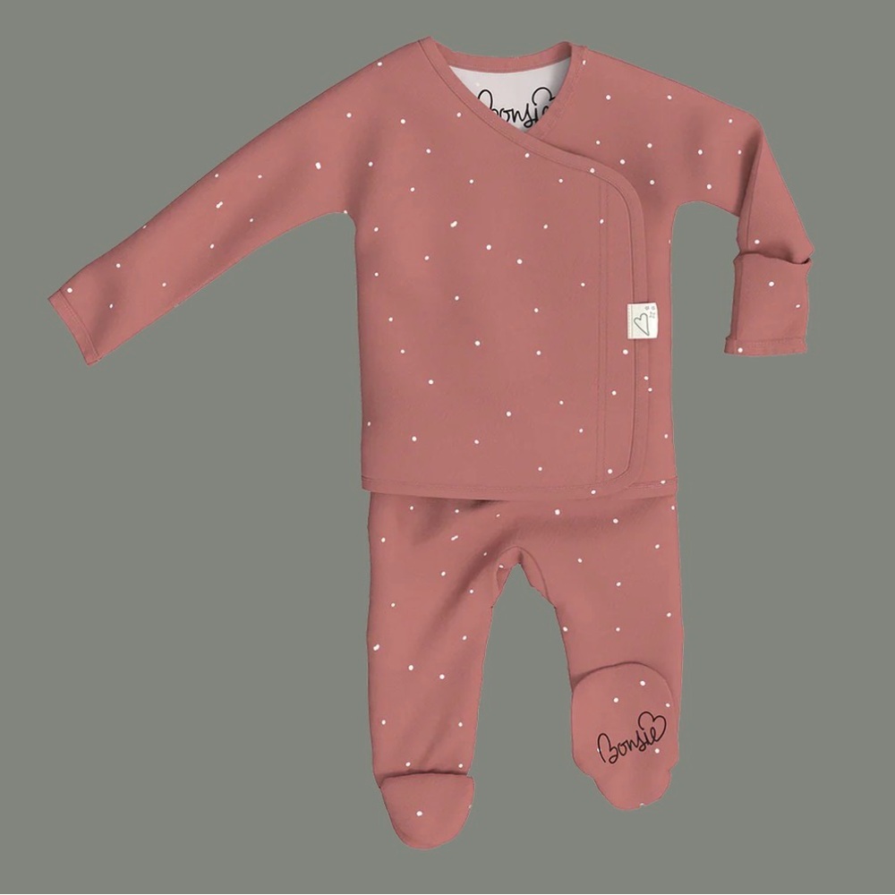 Bonsie Footed Romper in Dottie Print